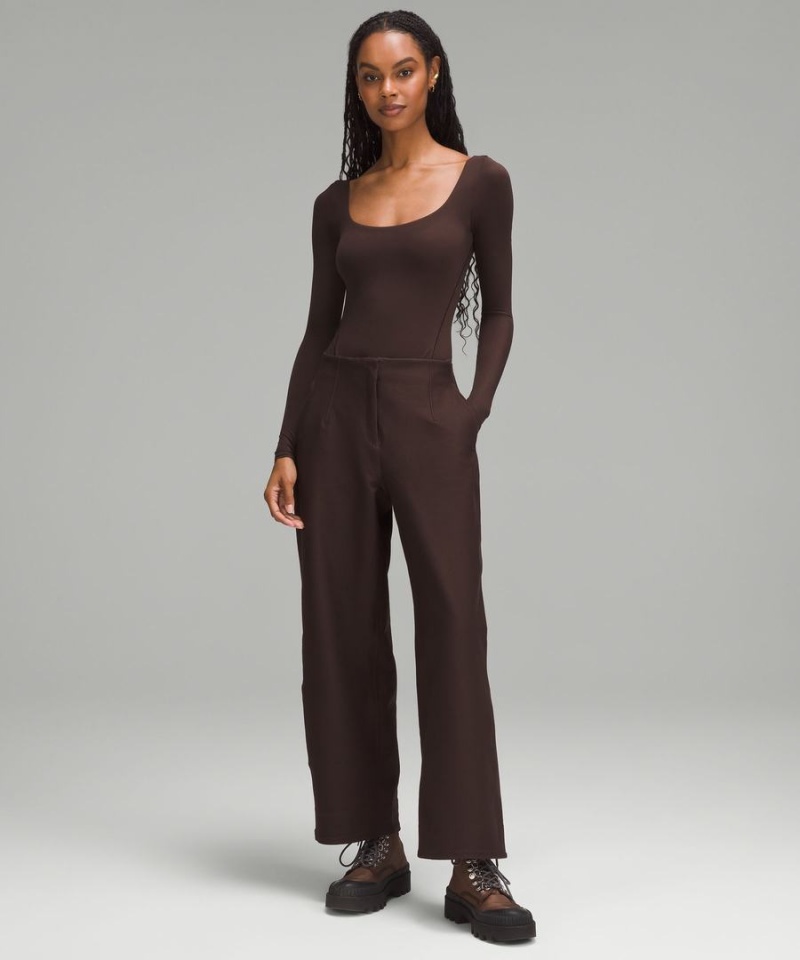Body Lululemon Wundermost Ultra-Soft Nulu Square-Neck Long-Sleeve Mujer Chocolate Chile | 415HXIMYO