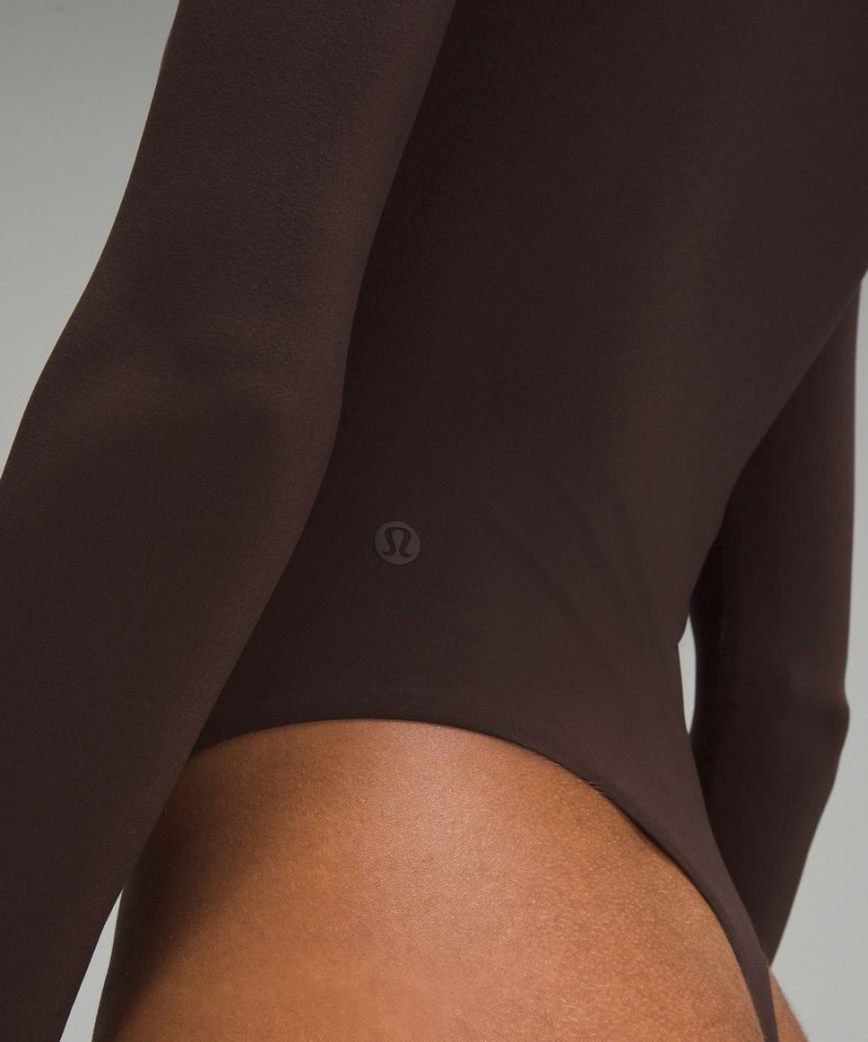 Body Lululemon Wundermost Ultra-Soft Nulu Square-Neck Long-Sleeve Mujer Chocolate Chile | 415HXIMYO