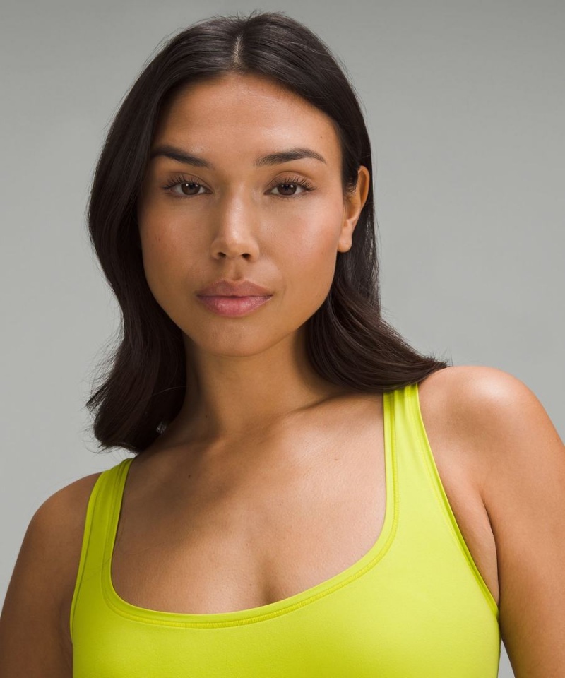 Body Lululemon Wundermost Ultra-Soft Nulu Square-Neck Sin Manga Mujer Verde Claro Chile | 908NHIUZL