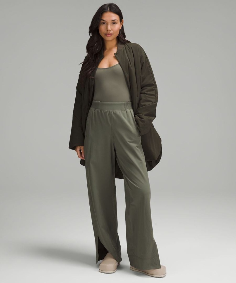 Body Lululemon Wundermost Ultra-Soft Nulu Square-Neck Sin Manga Mujer Verde Chile | 520KIGTMO