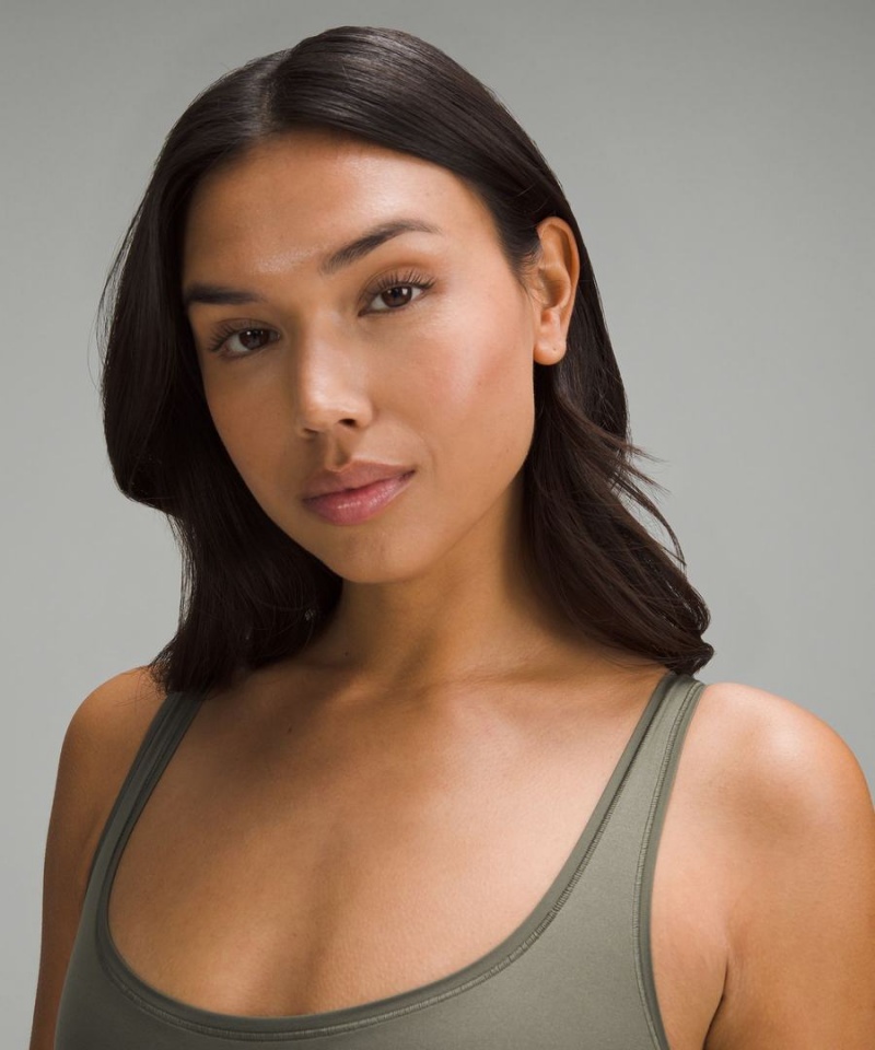 Body Lululemon Wundermost Ultra-Soft Nulu Square-Neck Sin Manga Mujer Verde Chile | 520KIGTMO