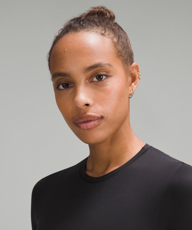 Body Lululemon Wundermost Ultra-Soft Nulu Corta-Sleeve Crew Tanga Mujer Negras Chile | 845CNPSEY