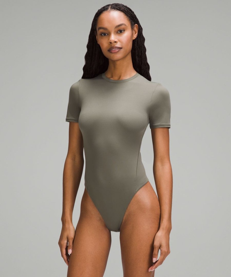 Body Lululemon Wundermost Ultra-Soft Nulu Corta-Sleeve Crew Tanga Mujer Verde Chile | 854JYNMXT