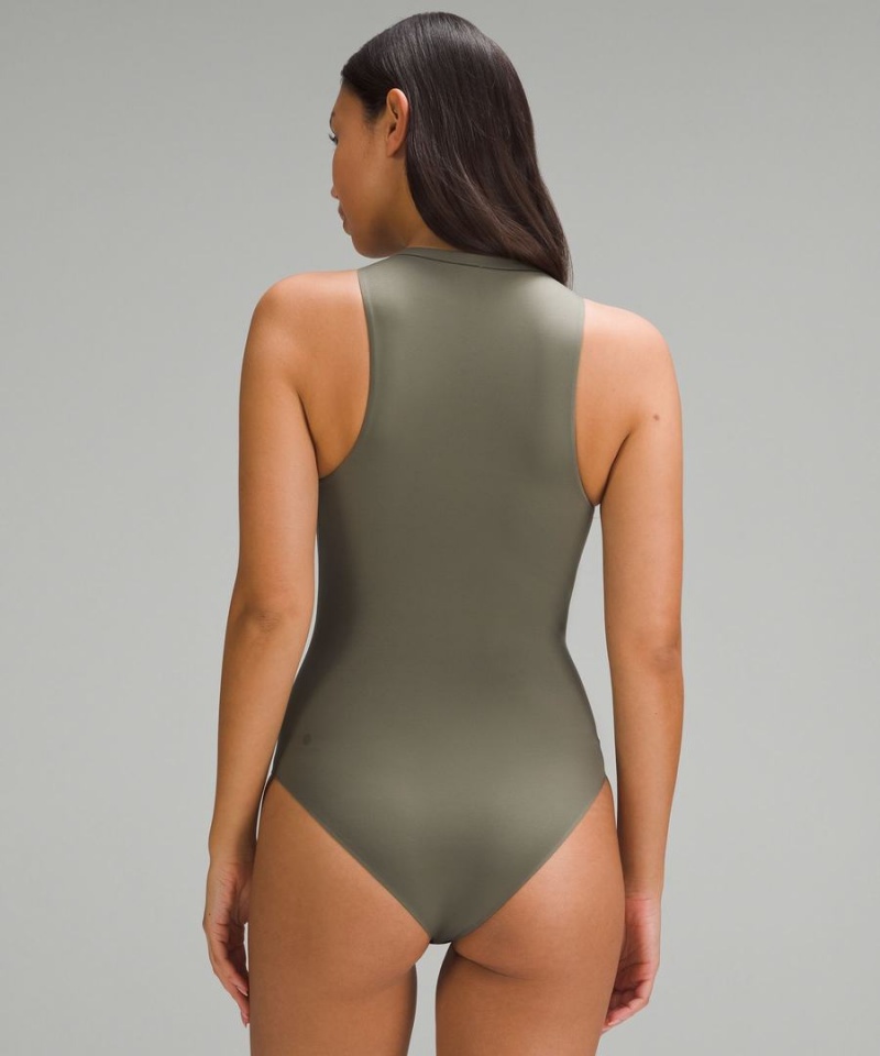 Body Lululemon Wundermost Ultra-Soft Nulu High-Neck Sin Manga Mujer Verde Chile | 689ZWEORV