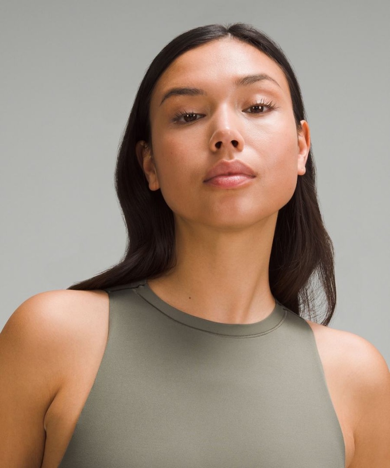 Body Lululemon Wundermost Ultra-Soft Nulu High-Neck Sin Manga Mujer Verde Chile | 689ZWEORV