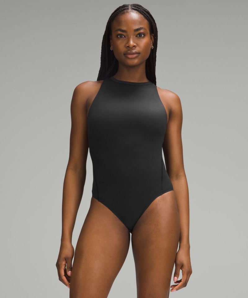 Body Lululemon Wundermost Ultra-Soft Nulu High-Neck Sin Manga Mujer Negras Chile | 805TLUHWS