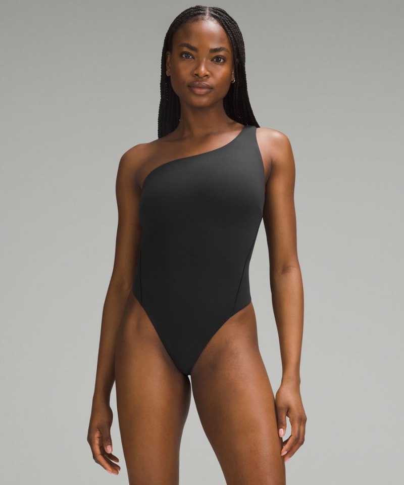 Body Lululemon Wundermost Ultra-Soft Nulu Asymmetrical Mujer Negras Chile | 894XQAEOJ