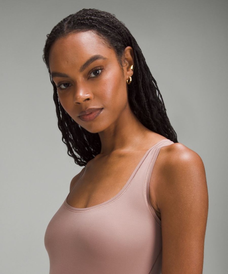 Body Lululemon Wundermost Ultra-Soft Nulu Square-Neck Sin Manga Mujer Rosas Chile | 092OPDVJK