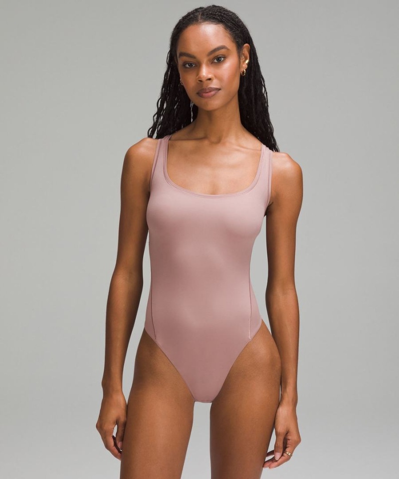 Body Lululemon Wundermost Ultra-Soft Nulu Square-Neck Sin Manga Mujer Rosas Chile | 092OPDVJK