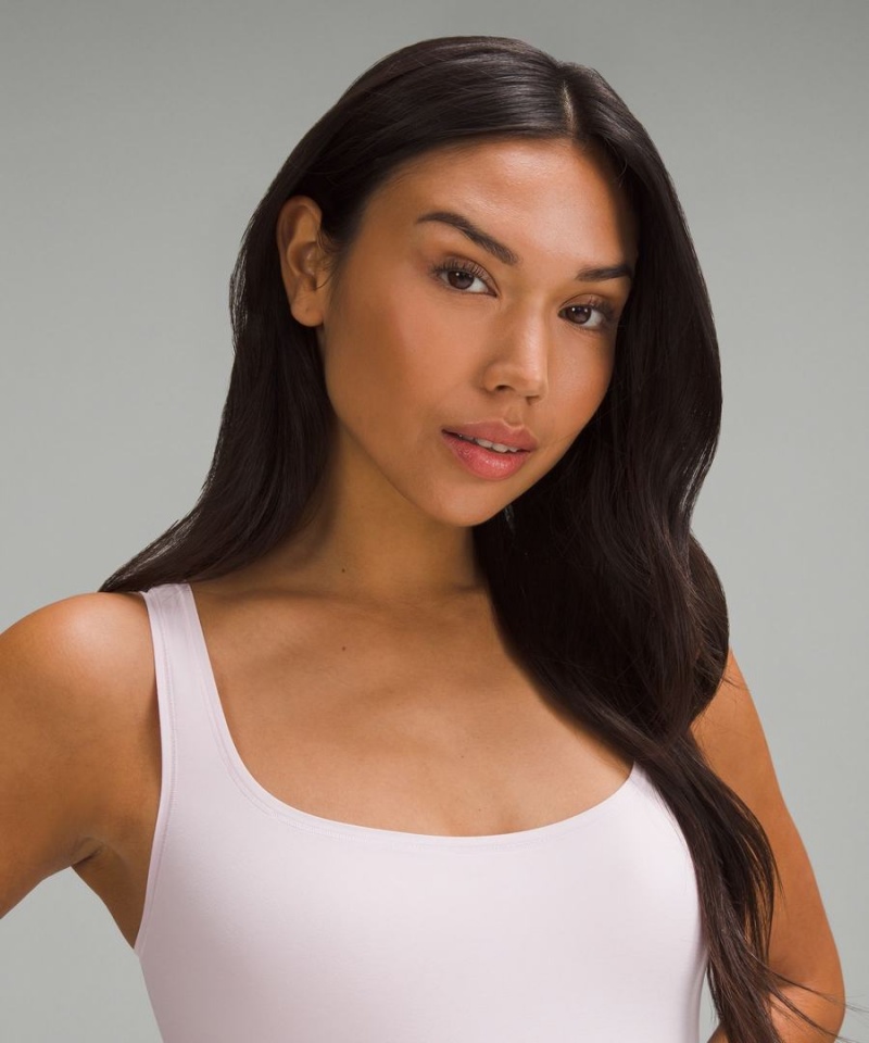 Body Lululemon Wundermost Ultra-Soft Nulu Square-Neck Sin Manga Mujer Rosas Chile | 985AWDITX
