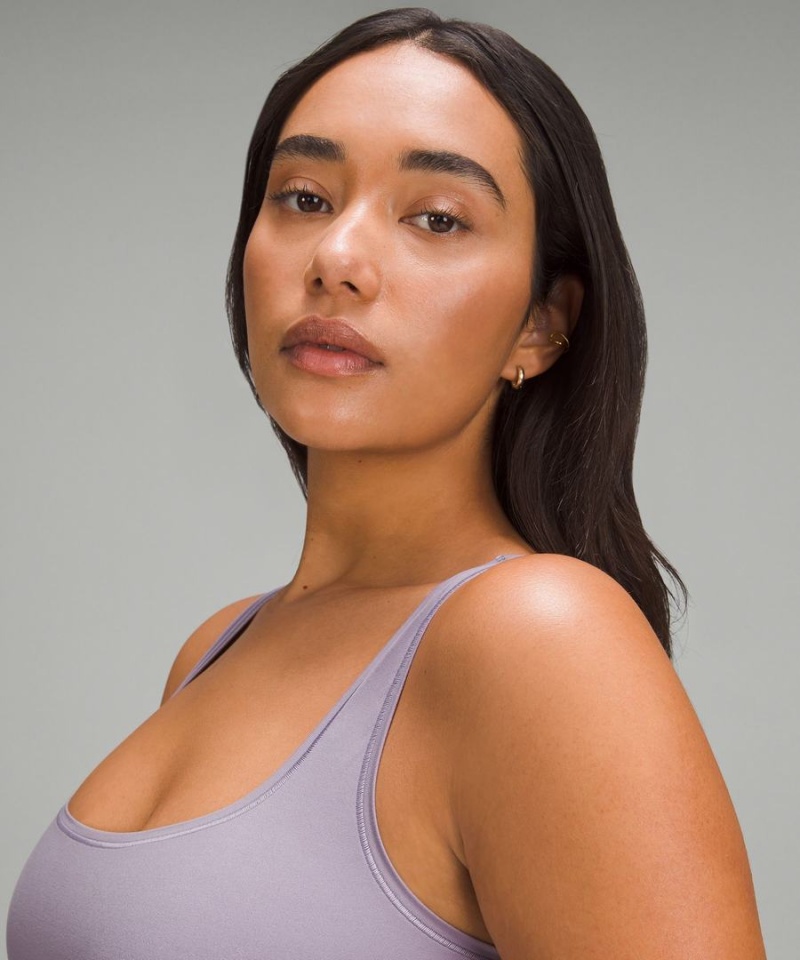 Body Lululemon Wundermost Ultra-Soft Nulu Square-Neck Sin Manga Mujer Moradas Gris Chile | 937ZQPRTD