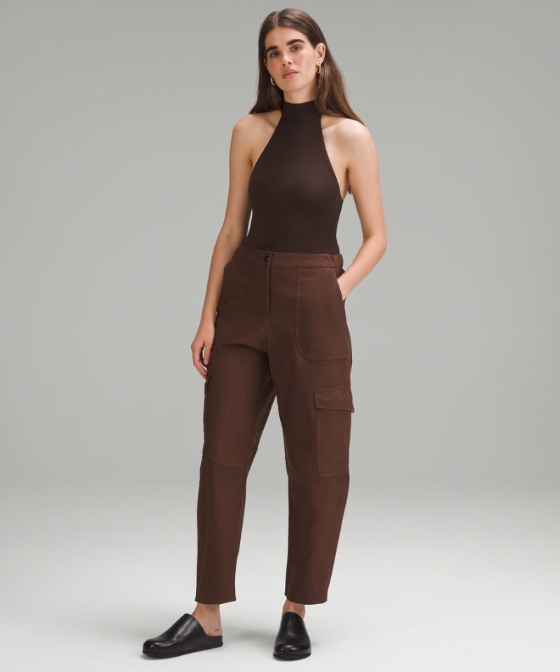 Body Lululemon Wundermost Ultra-Soft Nulu Mockneck Sin Manga Mujer Chocolate Chile | 807GCPQIF