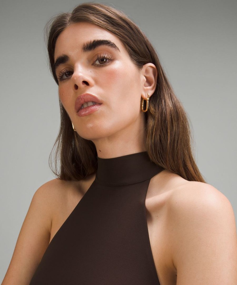 Body Lululemon Wundermost Ultra-Soft Nulu Mockneck Sin Manga Mujer Chocolate Chile | 807GCPQIF