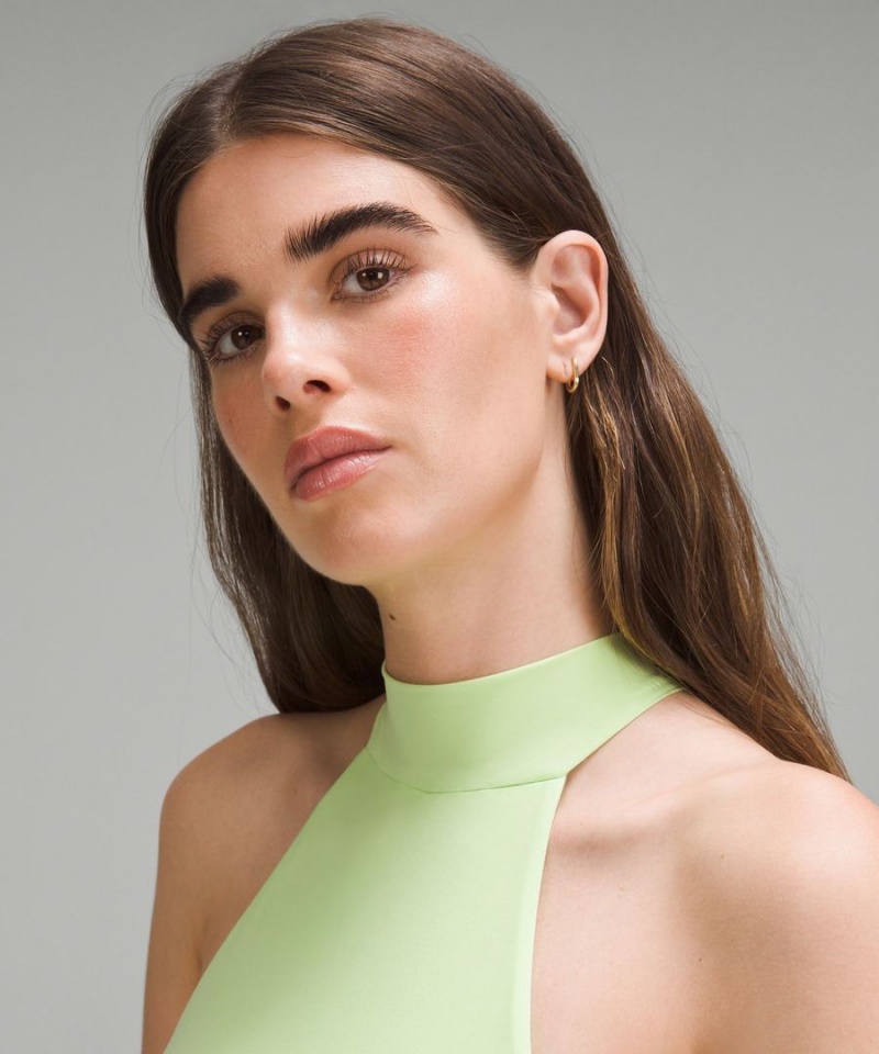 Body Lululemon Wundermost Ultra-Soft Nulu Mockneck Sin Manga Mujer Verde Chile | 458CHILYN