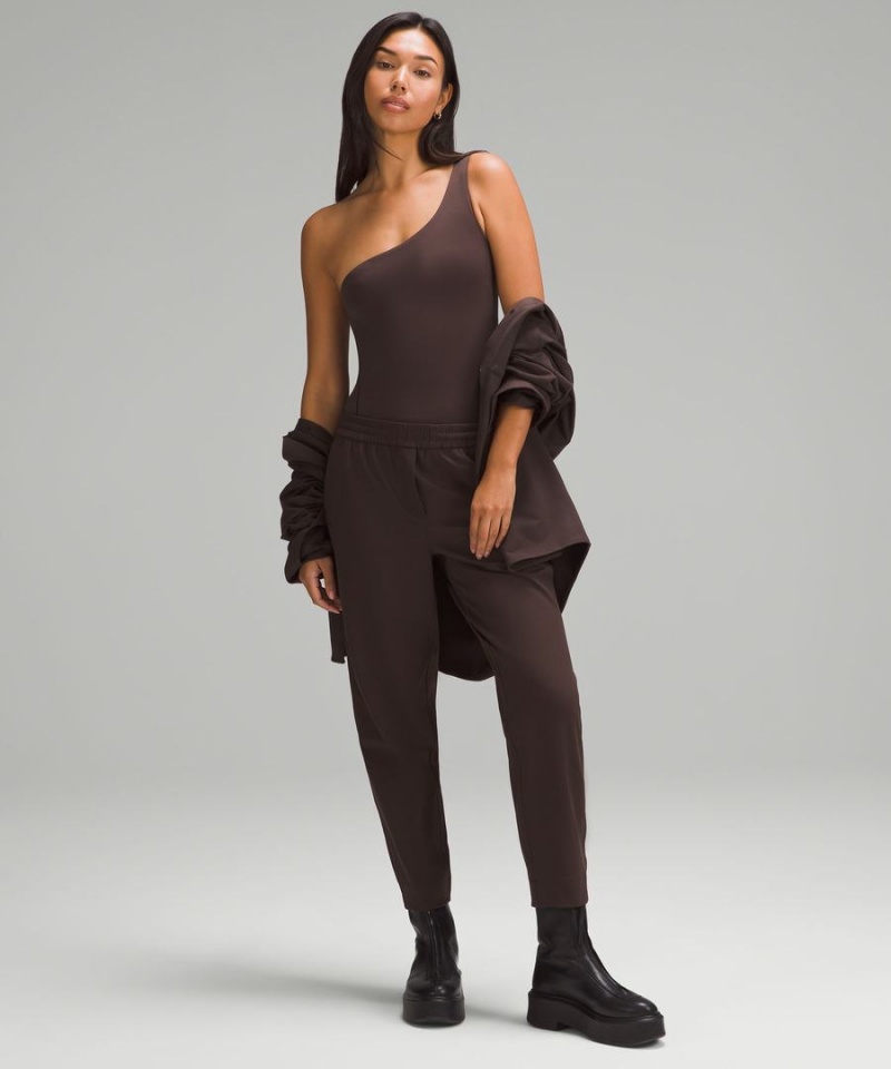 Body Lululemon Wundermost Ultra-Soft Nulu Asymmetrical Mujer Chocolate Chile | 673VCMRIA