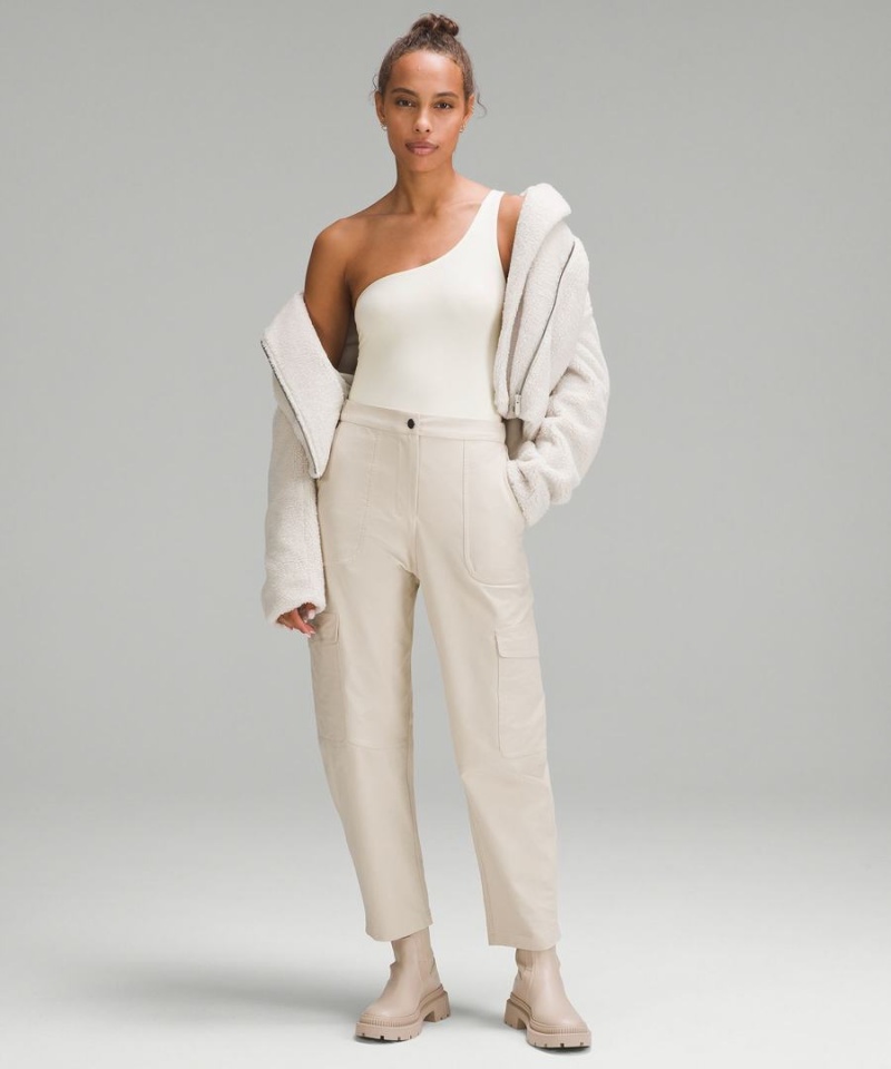 Body Lululemon Wundermost Ultra-Soft Nulu Asymmetrical Mujer Beige Chile | 938CYNVGF