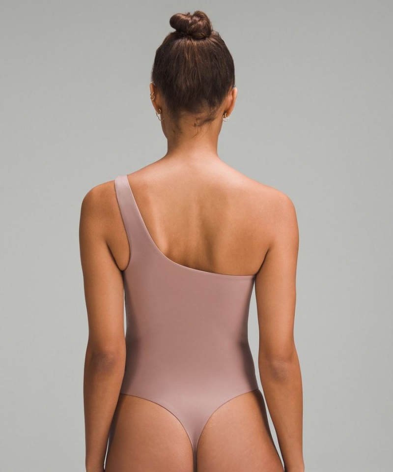 Body Lululemon Wundermost Ultra-Soft Nulu Asymmetrical Mujer Rosas Chile | 697EOYVID