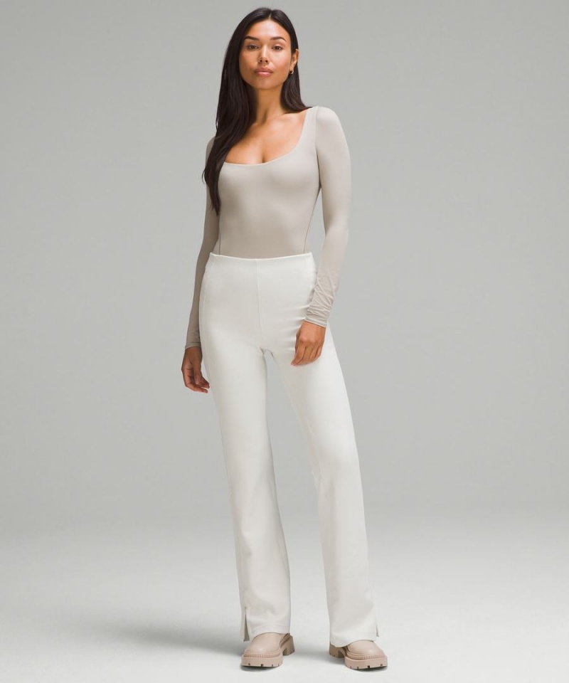 Body Lululemon Wundermost Ultra-Soft Nulu Square-Neck Long-Sleeve Mujer Gris Chile | 091ATZLXC