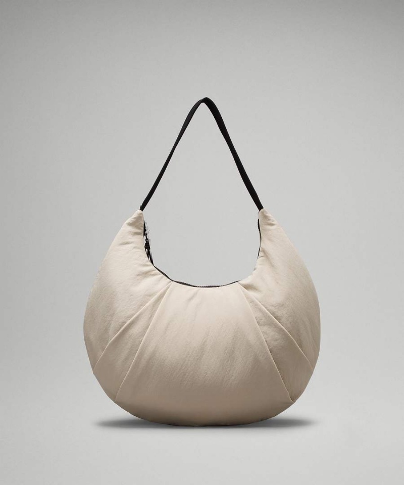 Bolsa De Hombro Lululemon Plisado Shoulder Bag 10L Mujer Beige Negras Chile | 407BWZCYA