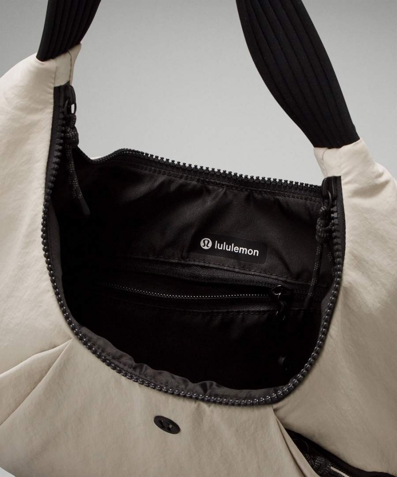 Bolsa De Hombro Lululemon Plisado Shoulder Bag 10L Mujer Beige Negras Chile | 407BWZCYA
