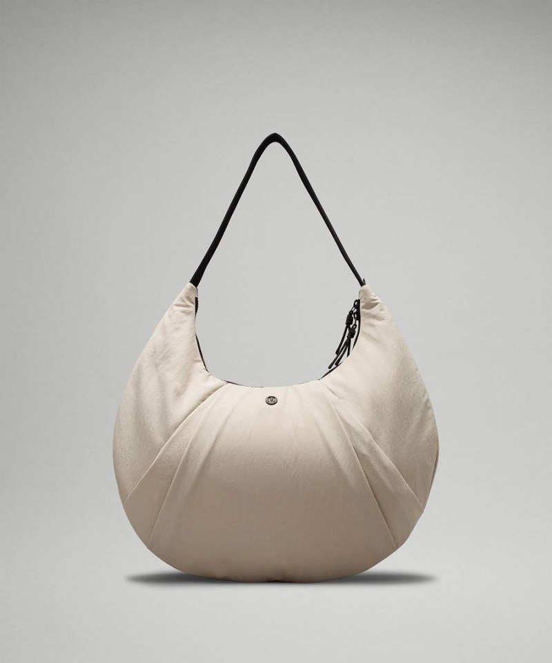 Bolsa De Hombro Lululemon Plisado Shoulder Bag 10L Mujer Beige Negras Chile | 407BWZCYA
