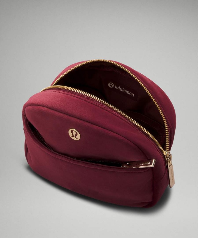 Bolso Pequeño Lululemon Go Getter Mini Velour Mujer Burdeos Doradas Chile | 847FTRIXO