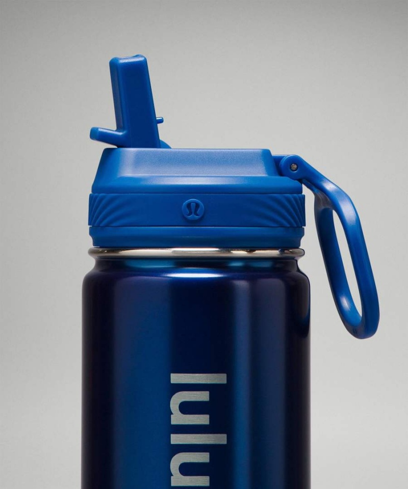 Botellas de Agua Lululemon Back to Life Deporte Bottle 18oz Straw Lid Mujer Azules Chile | 598UANVIT