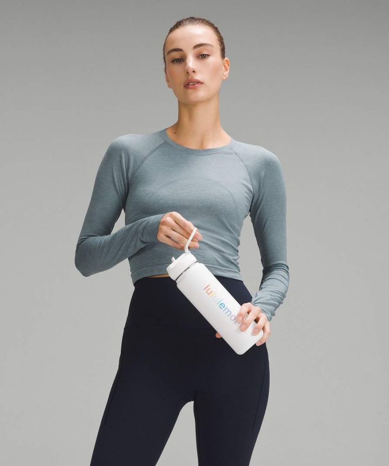 Botellas de Agua Lululemon Back to Life Deporte Bottle 24oz Straw Lid Mujer Blancas Rosas Coral Amarillo Verde Menta Turquesa Chile | 130OMIKJQ