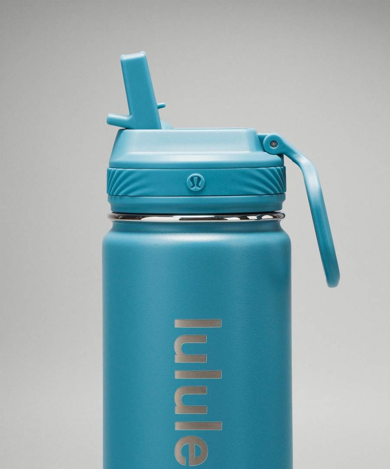 Botellas de Agua Lululemon Back to Life Deporte Bottle 18oz Straw Lid Mujer Azules Chile | 349DCVPZA