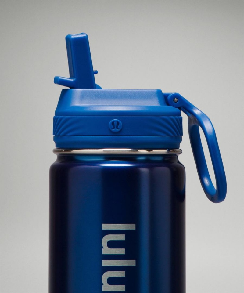 Botellas de Agua Lululemon Back to Life Deporte Bottle 18oz Straw Lid Hombre Azules Chile | 521EAFOQN