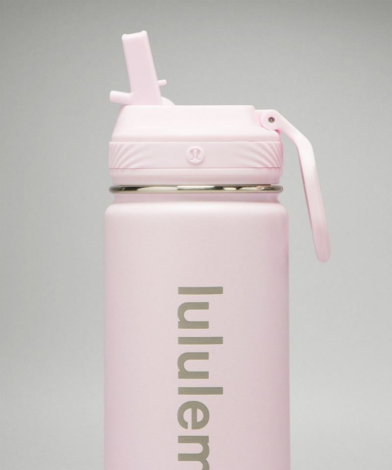 Botellas de Agua Lululemon Back to Life Deporte Bottle 18oz Straw Lid Mujer Rosas Chile | 276JEOMAS