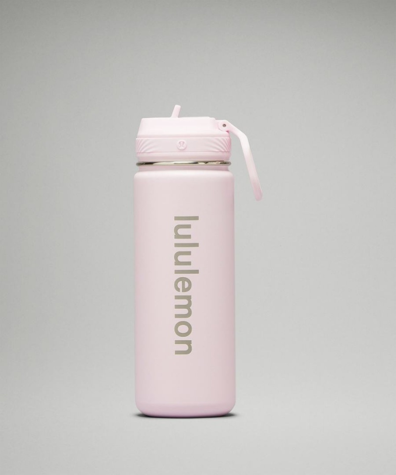 Botellas de Agua Lululemon Back to Life Deporte Bottle 18oz Straw Lid Mujer Rosas Chile | 276JEOMAS