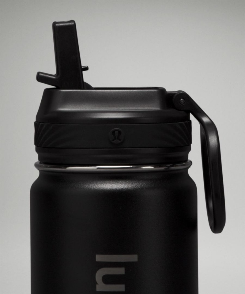 Botellas de Agua Lululemon Back to Life Deporte Bottle 18oz Straw Lid Mujer Negras Chile | 593MKVFGQ