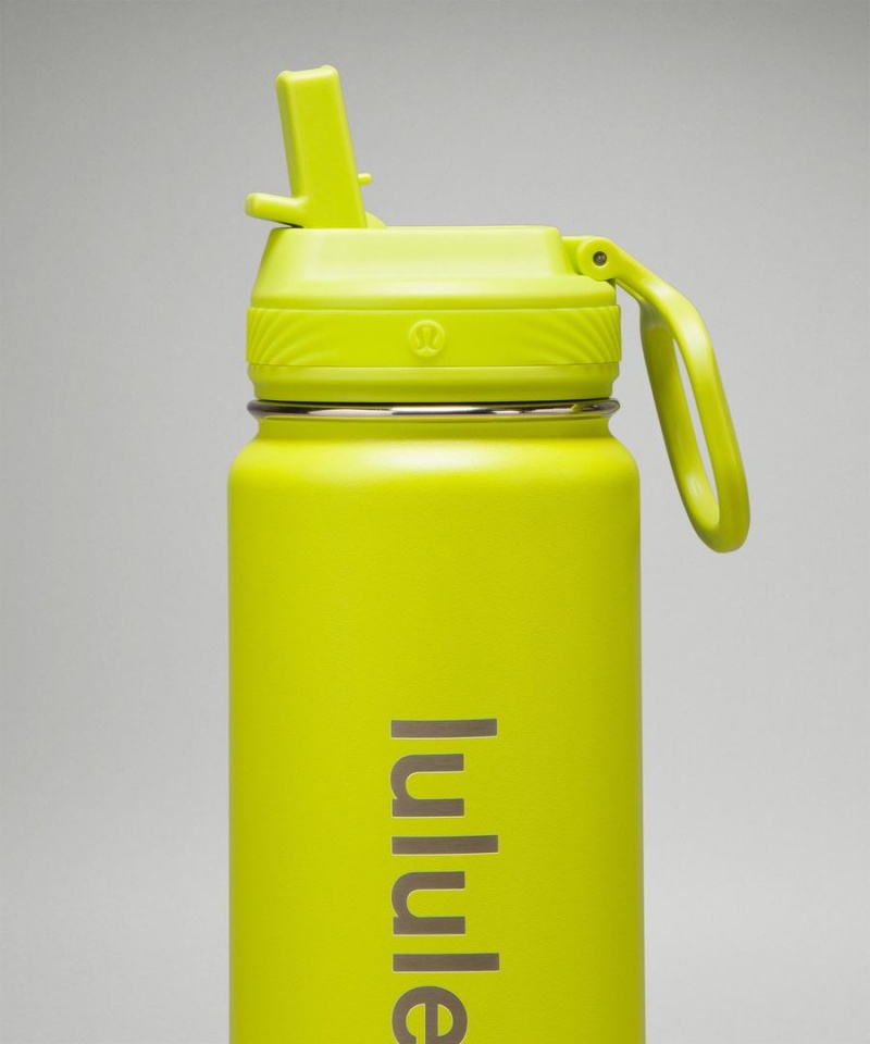 Botellas de Agua Lululemon Back to Life Deporte Bottle 24oz Straw Lid Mujer Verde Claro Chile | 601TASYPQ