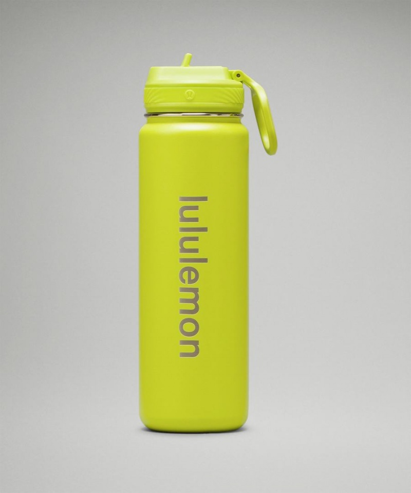 Botellas de Agua Lululemon Back to Life Deporte Bottle 24oz Straw Lid Mujer Verde Claro Chile | 601TASYPQ
