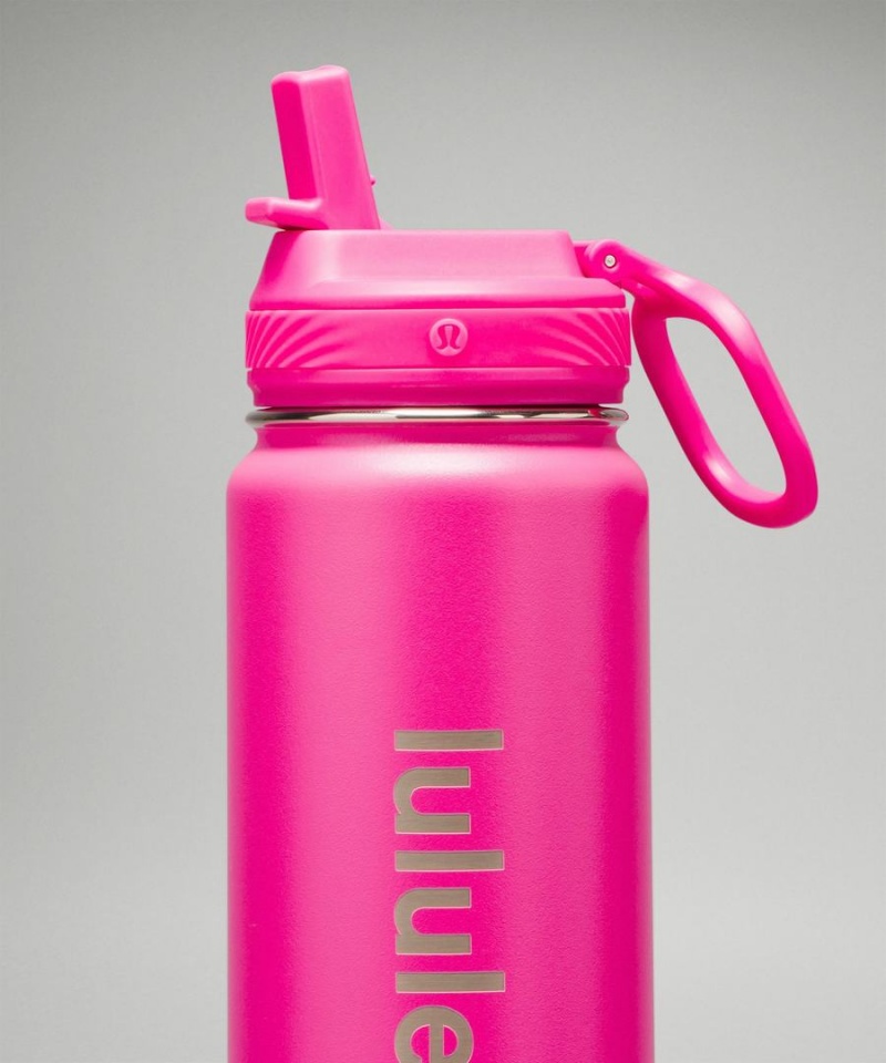 Botellas de Agua Lululemon Back to Life Deporte Bottle 24oz Straw Lid Mujer Rosas Chile | 270XPOCRQ