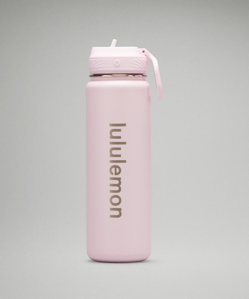 Botellas de Agua Lululemon Back to Life Deporte Bottle 24oz Straw Lid Mujer Rosas Chile | 731RCBQVG