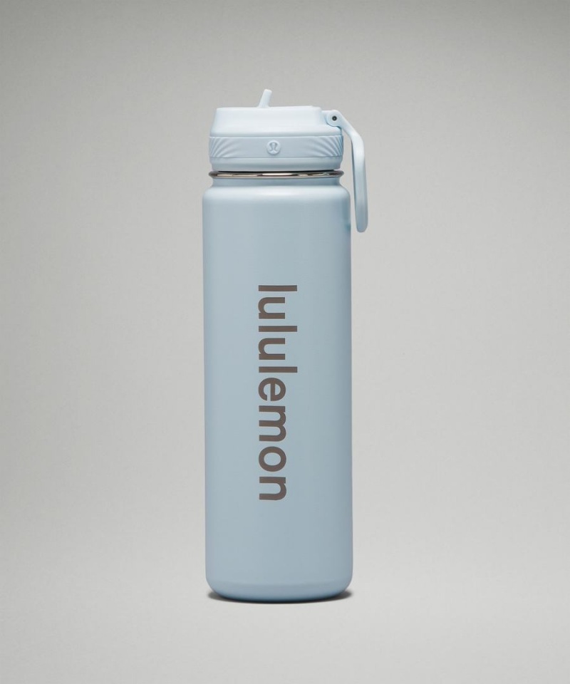 Botellas de Agua Lululemon Back to Life Deporte Bottle 24oz Straw Lid Mujer Azules Chile | 985HNBFVT