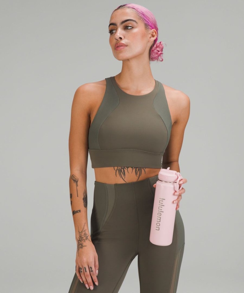 Botellas de Agua Lululemon Back to Life Deporte Bottle 24oz Straw Lid Mujer Rosas Blancas Chile | 698SDOQCG