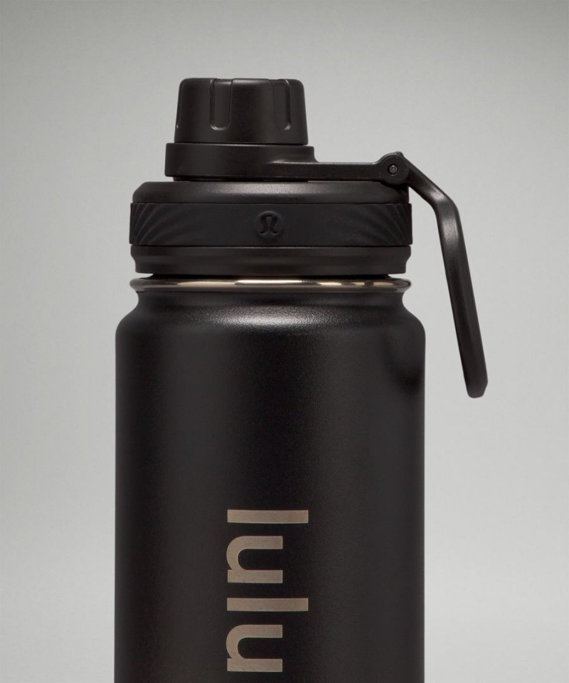Botellas de Agua Lululemon Back to Life Deporte Bottle 24oz Shine Mujer Negras Gris Chile | 947ZBASTC