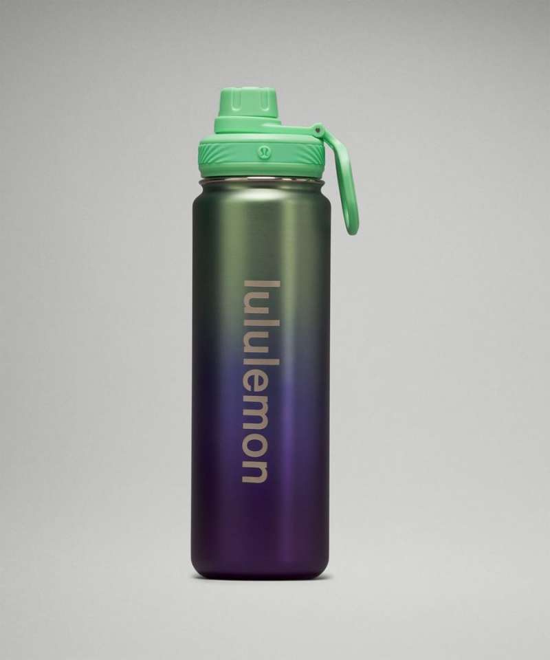 Botellas de Agua Lululemon Back to Life Deporte Bottle 24oz Shine Mujer Azules Beige Moradas Chile | 901CSNKFP