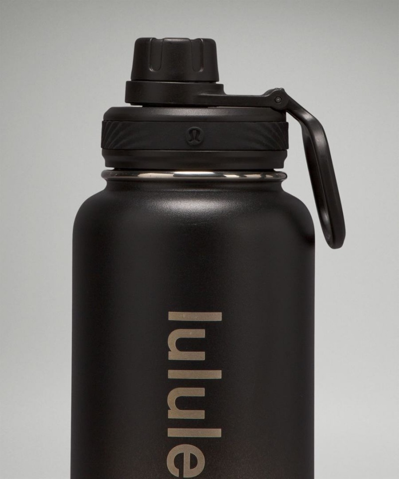 Botellas de Agua Lululemon Back to Life Deporte Bottle 32oz Shine Mujer Negras Gris Chile | 079EBXCSY