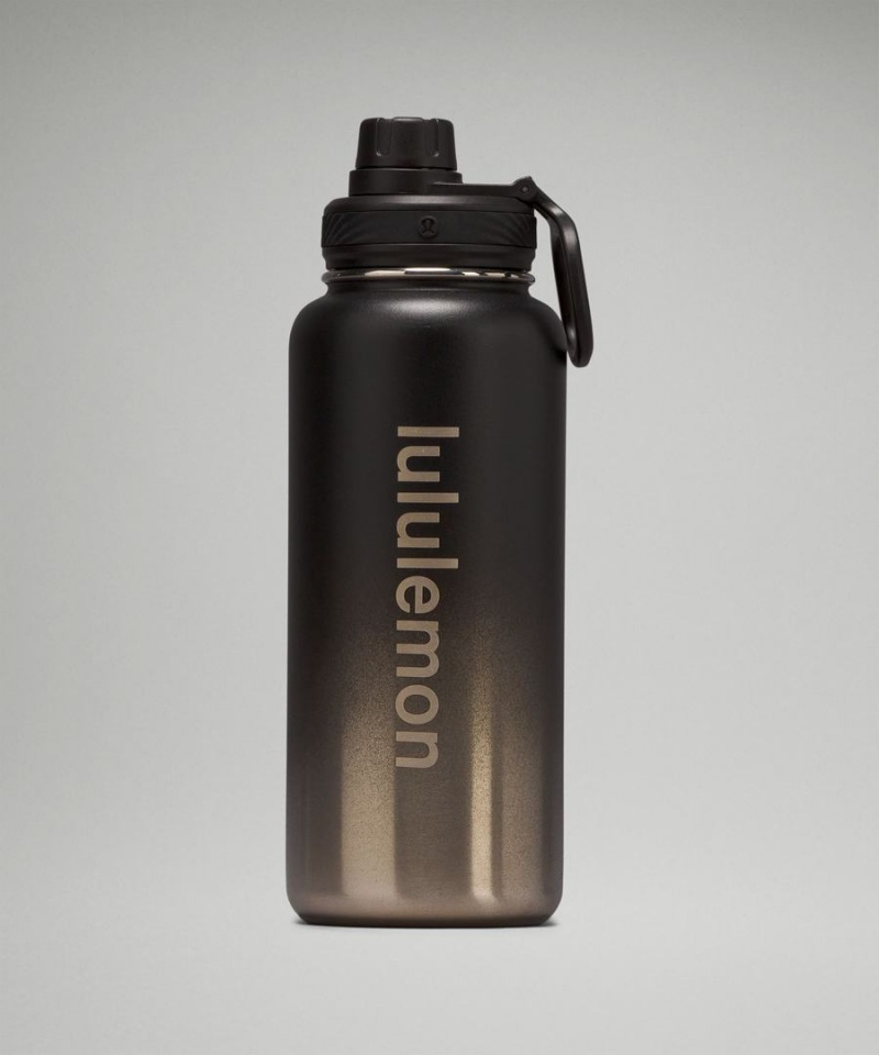 Botellas de Agua Lululemon Back to Life Deporte Bottle 32oz Shine Mujer Negras Gris Chile | 079EBXCSY