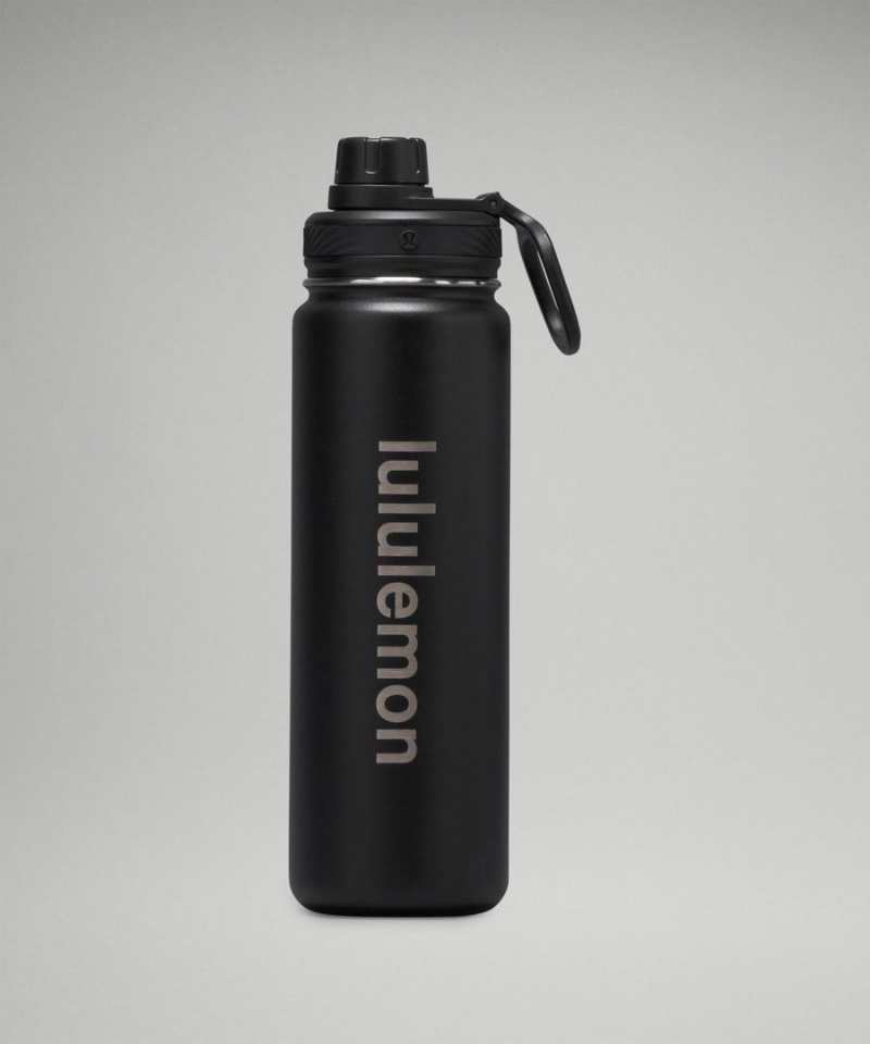 Botellas de Agua Lululemon Back to Life Deporte Bottle 24oz Mujer Negras Chile | 096BRLWEH