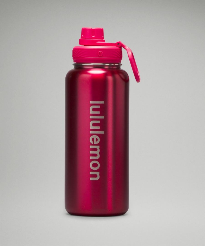 Botellas de Agua Lululemon Back to Life Deporte Bottle 32oz Shine Mujer Rosas Chile | 265AVCWPL