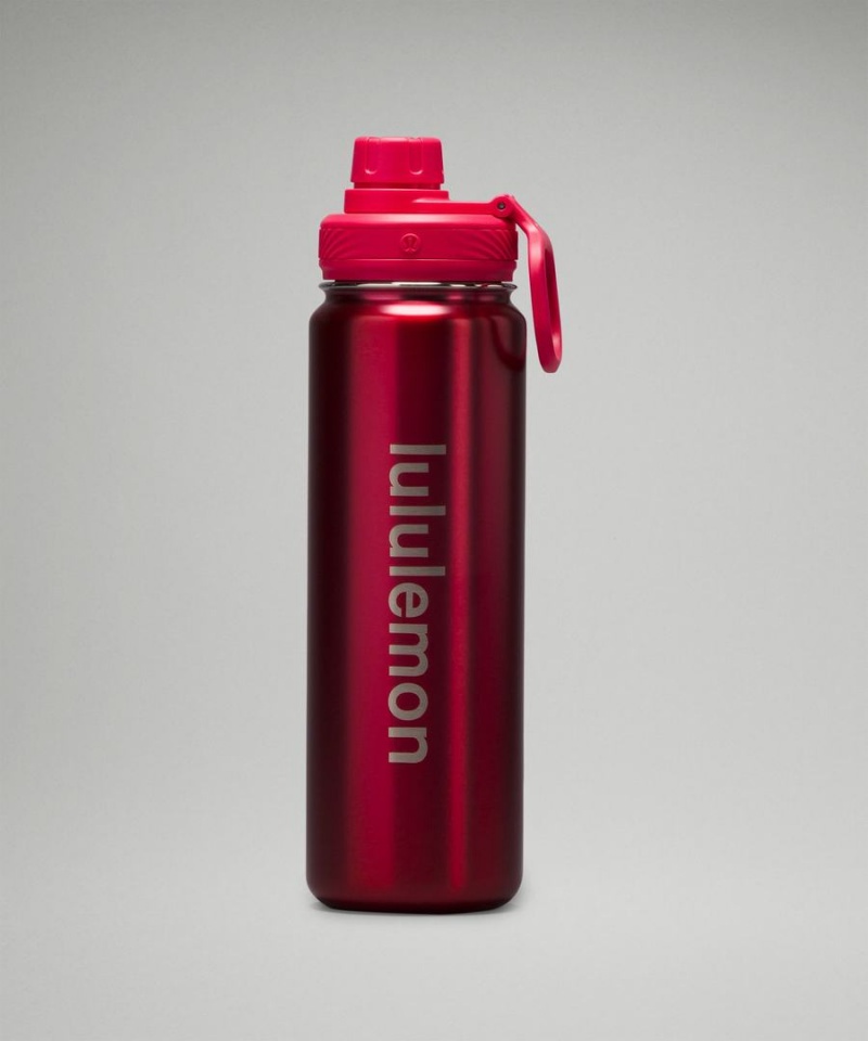 Botellas de Agua Lululemon Back to Life Deporte Bottle 24oz Shine Hombre Rosas Chile | 715XKDEHF