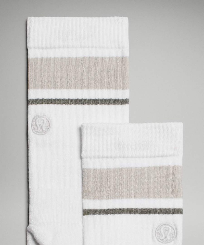 Calcetines Lululemon Daily Stride Acanalado Comodidad Crew Mujer Blancas Beige Chile | 502AVTQOY