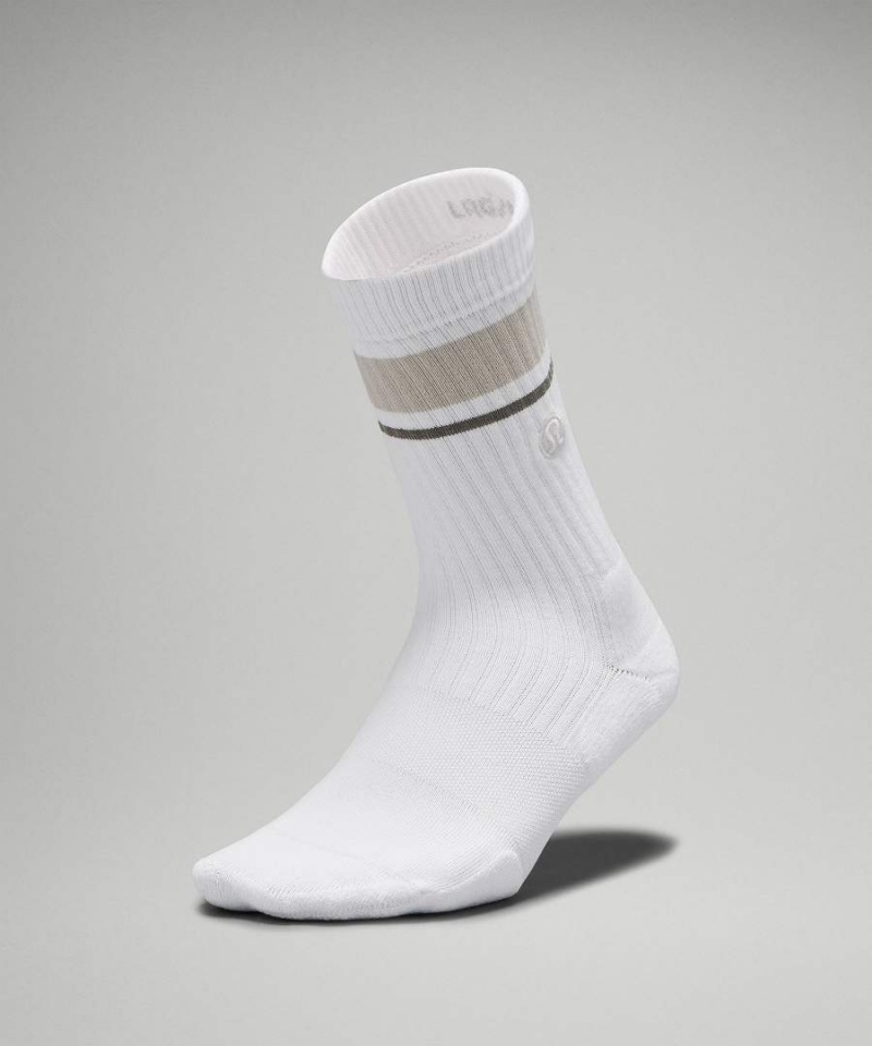 Calcetines Lululemon Daily Stride Acanalado Comodidad Crew Mujer Blancas Beige Chile | 502AVTQOY