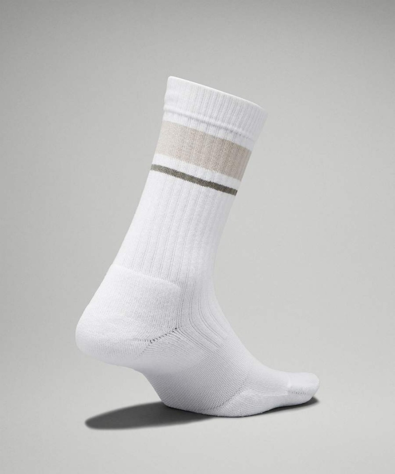 Calcetines Lululemon Daily Stride Acanalado Comodidad Crew Mujer Blancas Beige Chile | 502AVTQOY