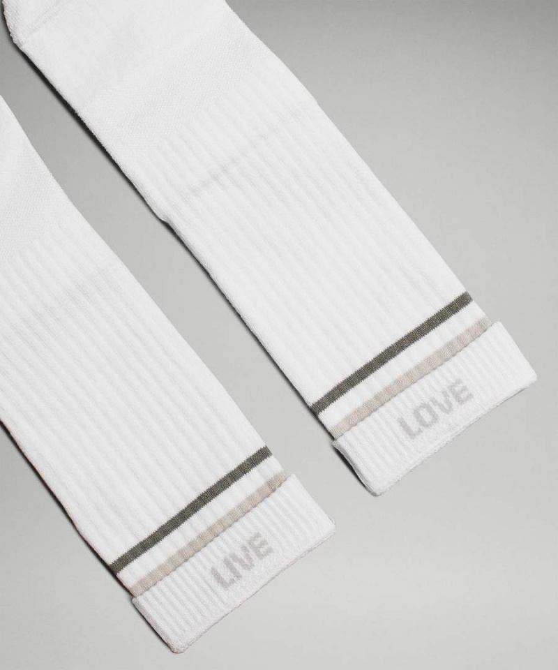 Calcetines Lululemon Daily Stride Acanalado Comodidad Crew Mujer Blancas Beige Chile | 502AVTQOY